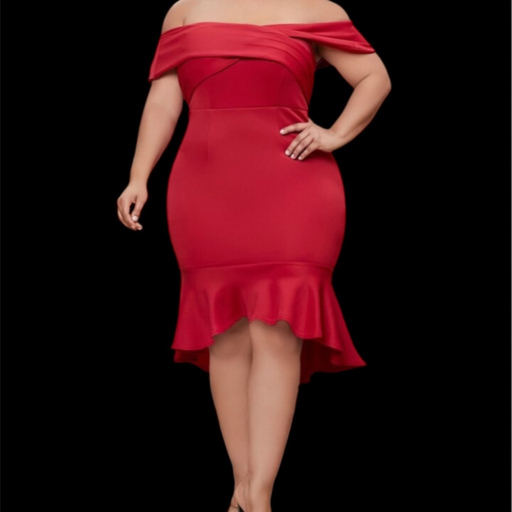 Grace Karin Red Wrap Midi Skirt Cocktail